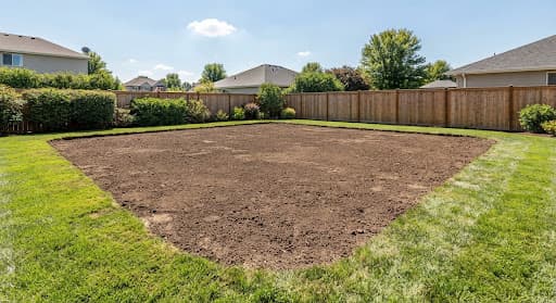 Cleared yard after pool demolition and haul away